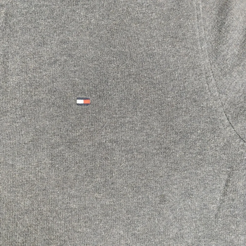 Tommy Hilfiger Sweater Mens‎ Large Gray 1/4 Zip Pullover Logo Cotton Classic